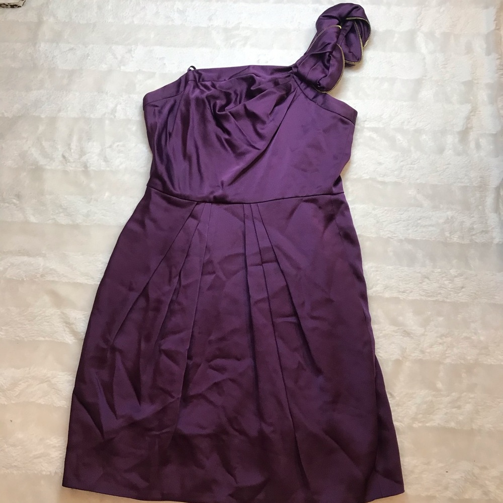 BCBG Purple One-Shoulder Dress